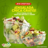 Promoción Baja Salads Manacar: Por apertura llévate ensalada chica en la compra de otra este fin de semana