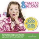 En Campanita Hasta 50% de descuento + 20% adicional en camisas y blusas para niñas, niños y bebés