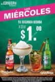 Promoción Cervecería de Barrio: Segunda bebida a sólo $1 peso los miércoles de las 17:00 al cierre