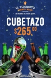 Promoción Cubetazo Tizoncito: 10 cervezas a elegir por $265