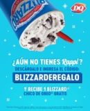 Cupón Rappi Dairy Queen de blizzard chico gratis en tu primera compra