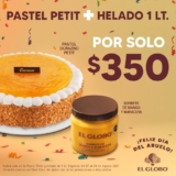 Promoción El Globo Día del Abuelo: Pastel + 1 litro de helado a $350 este fin de semana