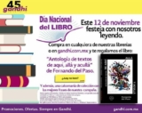 Promoción Gandhi Día Nacional del Libro: Libro de regalo este 12 de noviembre