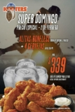 Promoción Hooters Super Bowl 2020: Orden de alitas o boneless M + 4 cervezas por $339