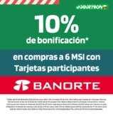 Promoción Juguetron Reyes Magos: 10% de bonificación al pagar a 6 msi con tarjetas Banorte participantes