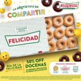 En Krtispy Kreme docena de donas glaseadas y sabor chocolate a mitad de precio este fin de semana largo