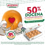 Promoción Krispy Kreme Día del Abuelo: Docena glaseada original y sabor a caramelo a mitad de precio