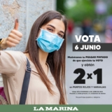 2×1 en mercancía con punto rojo y naranja en La Marina este 6 de junio si demuestras que votaste