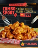 Promoción las Alitas Super Bowl: 40 boneless + jarra de cerveza por $399