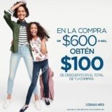 En Old Navy $100 de descuento en la compra de $600 o más del 13 al 16 de marzo