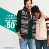 En Old Navy jeans y chalecos frost free con hasta 50% de descuento hoy sábado