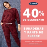 En Old Navy 40% de descuento en sudaderas y pants hoy sábado