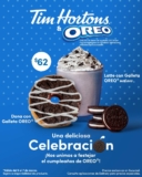 Promoción oreo Tim Hortons: Latte y Dona con galleta OREO por $62