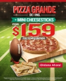 Promoción Papa Johns Super Bowl 2019: Pizza grande + mini cheesesticks por $159