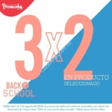Promoción Promoda en línea regreso a clases: 3×2 en producto seleccionado