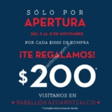 $200 de regalo por cada $1000 de compra en Promoda Outlet Pabellón Azcapotzalco