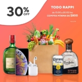 30% de descuento en todo Rappi hoy martes 30 de octubre de 15:00 a 20:00