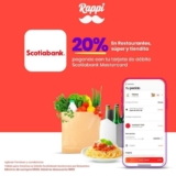 Promoción Rappi Scotiabank: 20% de descuento en restaurante, super y tiendita