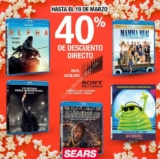 En Sears 40% de descuento en películas Sony Pictures