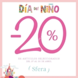 Promoción Sfera Día del Niño: 20% de descuento en artículos seleccionados