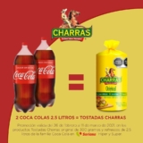 En Soriana compra 2 refrescos Coca-Cola de 2.5L y llévate gratis unas Tostadas Charras