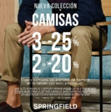 En Springfield hasta 25% de descuento directo en camisas dependiendo de las que lleves