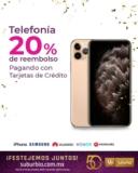 Promoción Suburbia telefonía: 20% de reembolso pagando con tarjetas de crédito este fin de semana