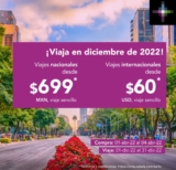 Promoción Volaris: Vuelos para época de navidad y fin de año desde $699 nacionales y $60 dólares internacionales