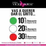 Promoción Vicky Form día de la independencia: Descuento de hasta el 30% dependiendo del color de la etiqueta