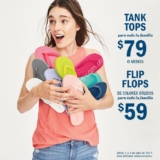 Promociones de fin de semana en Old Navy: Tank tops a $79 o menos y flip flops a $59