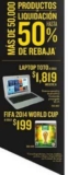 Laptop Toto a $1819 y videojuego FIFA mundial 2014 para PS3 a $199