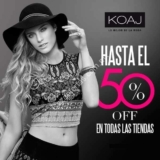Rebajas de hasta el 50% de descuento en todas las tiendas Koaj