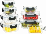 Juego de 8 recipientes herméticos de vidrio para almacenar comida baja de precio