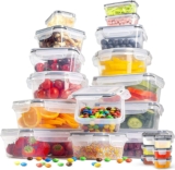 Juego de 24 recipientes herméticos para alimentos a solo $899 + cupón de $400 adicionales