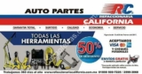 50% de descuento en todas las herramientas en Refaccionaria California