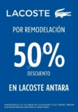 50% de descuento en toda la tienda Lacoste Antara del 22 al 24 de enero