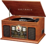 Reproductor de música vintage Victrola 6 en 1 con conexión Bluetooth, tocadiscos, CD, cassette, radio y más a un gran precio + 6 meses sin intereses