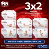 Sams Club Horas Extraordinarias Buen Fin Irresistible 16 de noviembre 2021: 3×2 en pañales y más