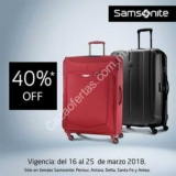 Cupón Samsonite de 40% de descuento en maletas seleccionadas