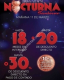 Venta Nocturna Sanborns 11 de marzo 2016: hasta 30% de descuento en toda la tienda