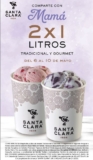 Promoción Santa Clara Día de las Madres: 2×1 en litros de helado del 6 al 10 de abril