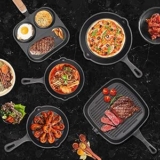 Juego de 3 sartenes de hierro fundido + 2 skillets bajan a su menor precio