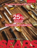 En Sears 25% de descuento todos los cubiertos de Hogar