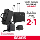 2×1 en maletas y equipaje marca Cloé en Sears