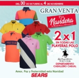2×1 en todas las playeras Polo Club en la Venta Pre Navideña Sears