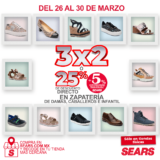 3×2 en zapatos en Sears hasta el 30 de marzo