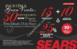 Increíble Gran Venta de 50 Aniversario Sears Durango Centro, grandes descuentos sólo hoy