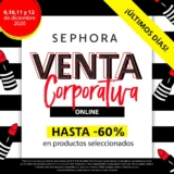 Sephora Venta Corporativa 2020 con hasta 60% de descuento en cosméticos y maquillaje