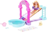 Set de juego Barbie muñeca Chelsea con resbaladilla de agua baja a su menor precio