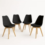 Juego de 4 sillas para comedor Eames Frankfurt acojinadas bajan a su menor precio + 6 meses sin intereses